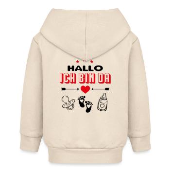 Hallo Ich bin da Babysprüche Lustig - Baby Organic Kapuzenjacke Baby Connector von Stanley/Stella - Natur - Hinten