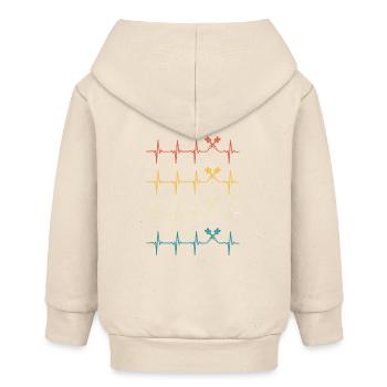 Dart Herzschlag Retro Darts Darter - Baby Organic Kapuzenjacke Baby Connector von Stanley/Stella - Natur - Hinten