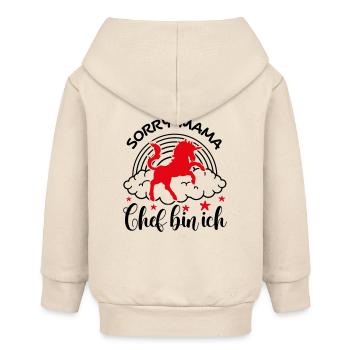 Sorry Mama Chef bin ich Einhorn Babysprüche - Baby Organic Kapuzenjacke Baby Connector von Stanley/Stella - Natur - Hinten