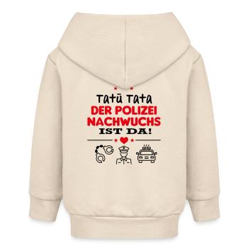 Polizei Nachwuchs Junge Babysprüche Milchflasche - Baby Organic Kapuzenjacke Baby Connector von Stanley/Stella - Natur - Hinten