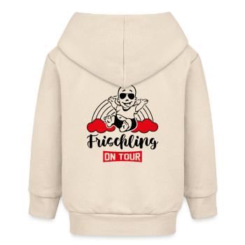 Frischling On Tour Regenbogen Babysprüche - Baby Organic Kapuzenjacke Baby Connector von Stanley/Stella - Natur - Hinten