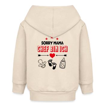 Mama Chef bin ich Babysprüche Lustig Nuckel Herz - Baby Organic Kapuzenjacke Baby Connector von Stanley/Stella - Natur - Hinten