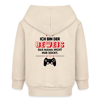 Ich bin Beweis das Mama nicht spielt Babysprüche - Baby Organic Kapuzenjacke Baby Connector von Stanley/Stella - Natur - Hinten