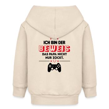 Ich bin Beweis das Papa nicht zockt Babysprüche - Baby Organic Kapuzenjacke Baby Connector von Stanley/Stella - Natur - Hinten