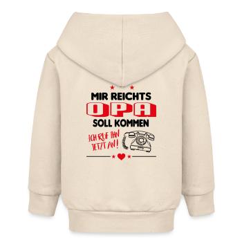 Opa soll kommen Babysprüche Telefon - Baby Organic Kapuzenjacke Baby Connector von Stanley/Stella - Natur - Hinten