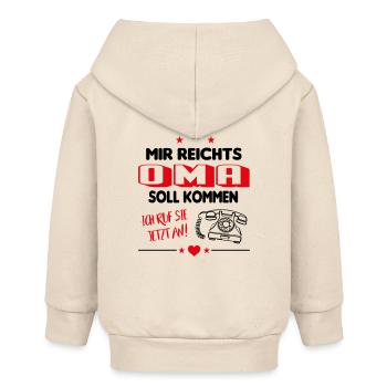 Oma soll kommen Babysprüche Telefon - Baby Organic Kapuzenjacke Baby Connector von Stanley/Stella - Natur - Hinten