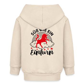 Süß wie ein Einhorn Babysprüche Unicorn - Baby Organic Kapuzenjacke Baby Connector von Stanley/Stella - Natur - Hinten
