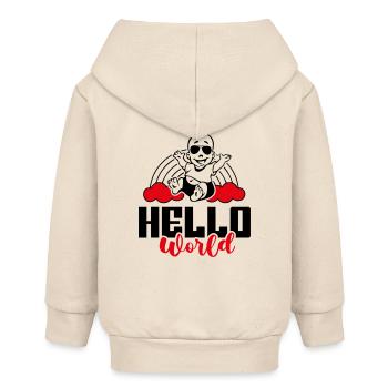 Hello World Hello World Baby Sayings Rainbow - Baby Organic Zip-up Hoodie by Stanley/Stella - soft Ecru - Back