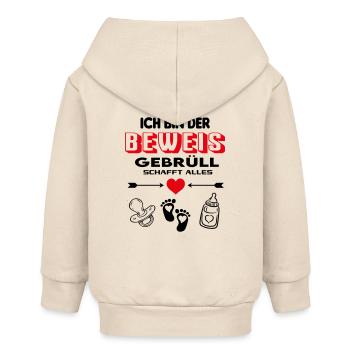 Beweis Brüllen Schreien Gebrüll Babysprüche - Baby Organic Kapuzenjacke Baby Connector von Stanley/Stella - Natur - Hinten
