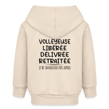 Volleyeuse célèbre sa retraite avec humour cadeau - Veste à capuche bébé bio Stanley/Stella - écru doux - Dos