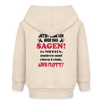Bébé dictons je suis en charge - Veste à capuche bébé bio Stanley/Stella - écru doux - Dos