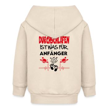 Durchschlafen Geschrei Schreien Babysprüche - Baby Organic Kapuzenjacke Baby Connector von Stanley/Stella - Natur - Hinten