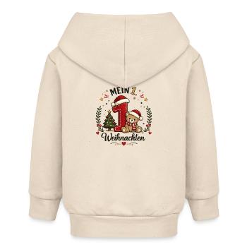 Mein Erstes Weihnachten Teddy - Baby Organic Kapuzenjacke Baby Connector von Stanley/Stella - Natur - Hinten