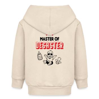 Master Of Disaster Baby Sayings Funny - Baby Organic Zip-up Hoodie by Stanley/Stella - soft Ecru - Back