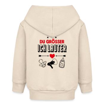 Du bist grösser Ich bin lauter Babysprüche - Baby Organic Kapuzenjacke Baby Connector von Stanley/Stella - Natur - Hinten