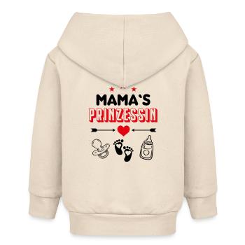 Mamas Prinzessin Queen Königin Babysprüche - Baby Organic Kapuzenjacke Baby Connector von Stanley/Stella - Natur - Hinten
