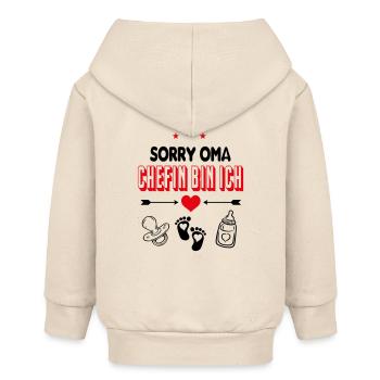 Oma Chefin bin ich Babysprüche Lustig Familie - Baby Organic Kapuzenjacke Baby Connector von Stanley/Stella - Natur - Hinten