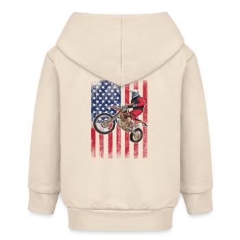 Dirt Biking USA-Flagge - Baby Organic Kapuzenjacke Baby Connector von Stanley/Stella - Natur - Hinten