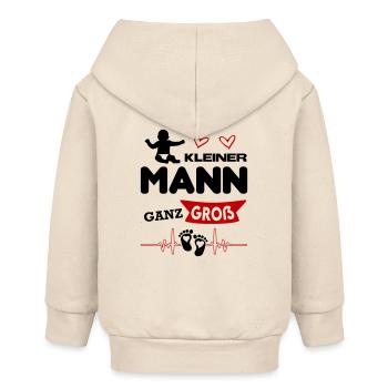 Kleiner Mann ganz Groß Babysprüche Lustig Füße - Baby Organic Kapuzenjacke Baby Connector von Stanley/Stella - Natur - Hinten
