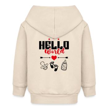 Hello World New Hello World Baby Sayings - Baby Organic Zip-up Hoodie by Stanley/Stella - soft Ecru - Back