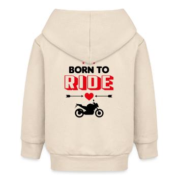 Né pour faire de la moto Bébé Dictons Biberon de lait - Veste à capuche bébé bio Stanley/Stella - écru doux - Dos
