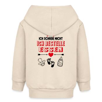Ich schreie nicht Ich bestelle Essen Babysprüche - Baby Organic Kapuzenjacke Baby Connector von Stanley/Stella - Natur - Hinten