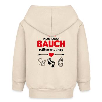 Aus dem Bauch ins Herz Babysprüche Milchflasche - Baby Organic Kapuzenjacke Baby Connector von Stanley/Stella - Natur - Hinten