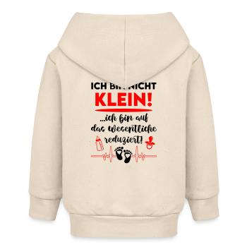 Ich bin nicht klein Reduziert Babysprüche - Baby Organic Kapuzenjacke Baby Connector von Stanley/Stella - Natur - Hinten
