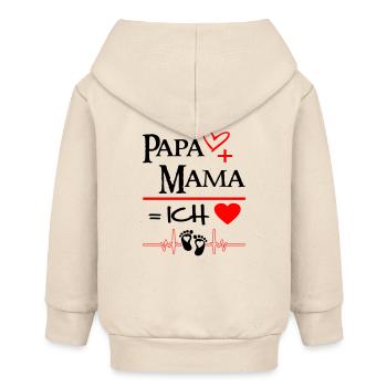 Papa Mama Ich Herz Füße Babysprüche - Baby Organic Kapuzenjacke Baby Connector von Stanley/Stella - Natur - Hinten