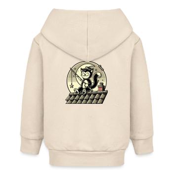 Katze angelt Sterne auf dem Dach - Baby Organic Kapuzenjacke Baby Connector von Stanley/Stella - Natur - Hinten