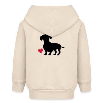 Dackel - Baby Organic Kapuzenjacke Baby Connector von Stanley/Stella - Natur - Hinten