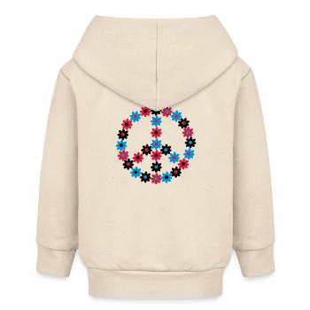 Blumen Friedenszeichen - Baby Organic Kapuzenjacke Baby Connector von Stanley/Stella - Natur - Hinten