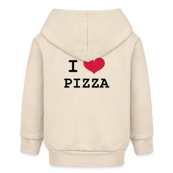 I Love Pizza - Baby Organic Kapuzenjacke Baby Connector von Stanley/Stella - Natur - Hinten