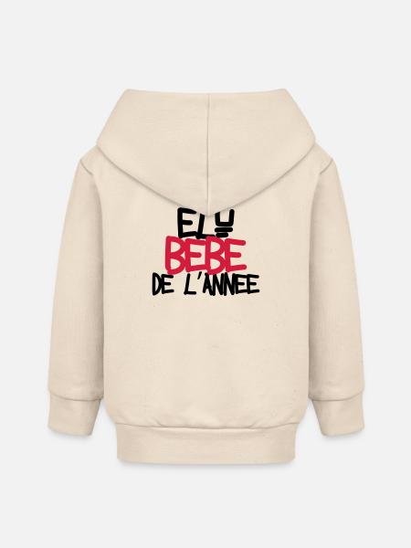 Bébé de l'année ! - Veste à capuche bébé bio Stanley/Stella - écru doux