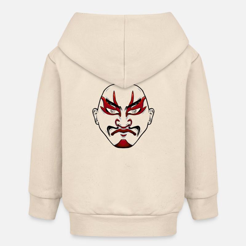 Visage de kabuki japonais - Veste à capuche bébé bio Stanley/Stella - écru doux