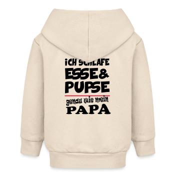 Cadeau d'anniversaire de bébé Eat Sleep Pup Papa - Veste à capuche bébé bio Stanley/Stella - écru doux - Dos