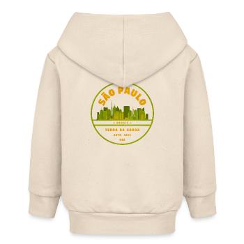 São Paulo Skyline Seal Green - Baby Organic Zip-up Hoodie by Stanley/Stella - soft Ecru - Back