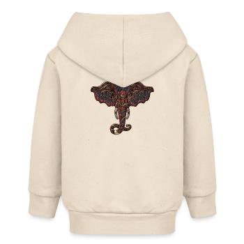 dekorativer Elefantenkopf - Baby Organic Kapuzenjacke Baby Connector von Stanley/Stella - Natur - Hinten