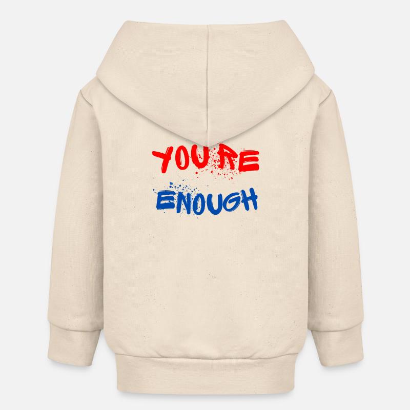 Des graffitis expressifs avec des éclaboussures de peinture - Veste à capuche bébé bio Stanley/Stella - écru doux