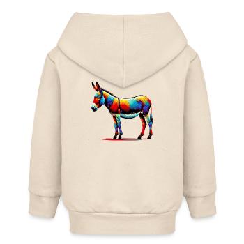Esel, Schnuller, Maultier - Baby Organic Kapuzenjacke Baby Connector von Stanley/Stella - Natur - Hinten