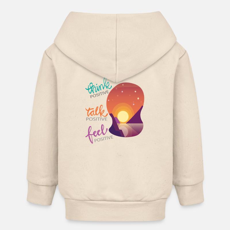 Penser positif - Veste à capuche bébé bio Stanley/Stella - écru doux