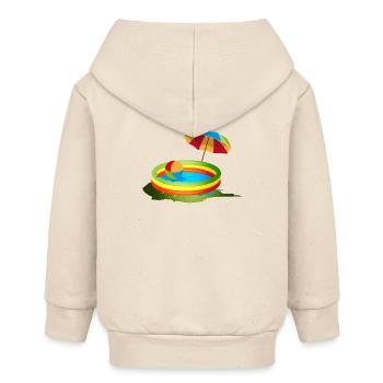 Buntes Planschbecken mit Sonnenschirm und Ball - Baby Organic Kapuzenjacke Baby Connector von Stanley/Stella - Natur - Hinten