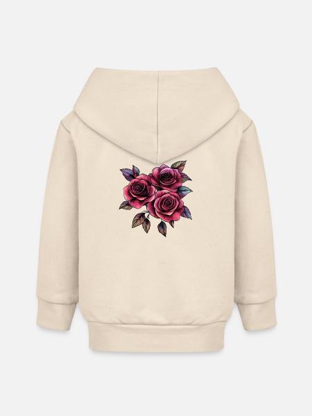 Rosen im Neon-Noir Stil - Baby Organic Kapuzenjacke Baby Connector von Stanley/Stella - Natur