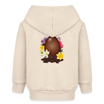 Œuf de Pâques en chocolat avec fleurs et vanille - Veste à capuche bébé bio Stanley/Stella - écru doux - Dos