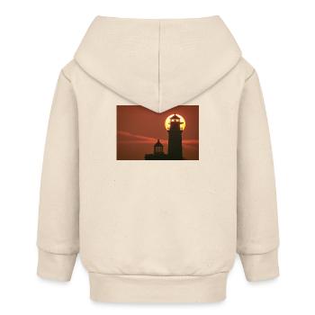Leuchtturm Kap Arkona im Sonnenuntergang - Baby Organic Kapuzenjacke Baby Connector von Stanley/Stella - Natur - Hinten