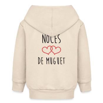 Maiglöckchen-Hochzeit 13 Jahre Ehe - Baby Organic Kapuzenjacke Baby Connector von Stanley/Stella - Natur - Hinten