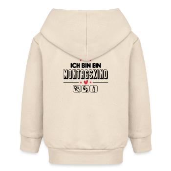 Montagskind Geboren am Montag Baby Säugling - Baby Organic Kapuzenjacke Baby Connector von Stanley/Stella - Natur - Hinten