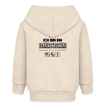 Donnerstagskind Geboren am Donnerstag Baby  - Baby Organic Kapuzenjacke Baby Connector von Stanley/Stella - Natur - Hinten
