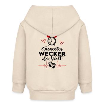 Bester Wecker der Welt Süss Baby Säugling - Baby Organic Kapuzenjacke Baby Connector von Stanley/Stella - Natur - Hinten