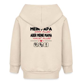 Papa kann alles Mama macht alles Baby Säugling - Baby Organic Kapuzenjacke Baby Connector von Stanley/Stella - Natur - Hinten